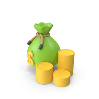 Money Bag with Gold Coin Icon PNG & PSD Images
