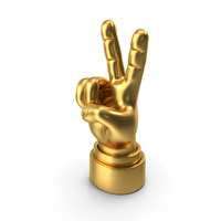 Victory Hand Gestures Gold Icon PNG & PSD Images
