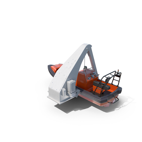 Rescue Boat With Davit Crane PNG & PSD Images