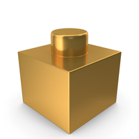 Building Toy Block 1×1 Gold PNG & PSD Images