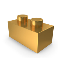 Building Toy Block 1×2 Lego Piece Icon Gold PNG & PSD Images