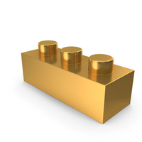 Building Toy Block 1×3 Lego Piece Icon Gold PNG & PSD Images