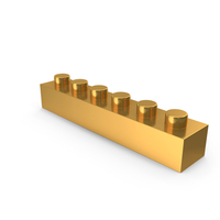 Building Toy Block 1×6 Lego Piece Icon Gold PNG & PSD Images