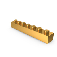 Building Toy Block 1×7 Lego Piece Icon Gold PNG & PSD Images