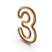 Spiral Shaped Number 3 PNG & PSD Images