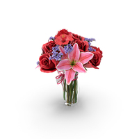 Love Bouquet in Glass Vase PNG & PSD Images