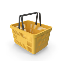 Yellow Plastic Shopping Basket PNG & PSD Images