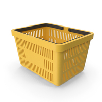 Yellow Plastic Shopping Basket PNG & PSD Images