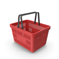 Red Plastic Shopping Basket PNG & PSD Images