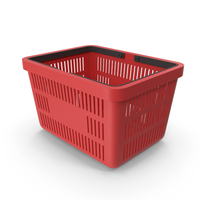 Red Plastic Shopping Basket PNG & PSD Images