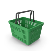 Green Plastic Shopping Basket PNG & PSD Images