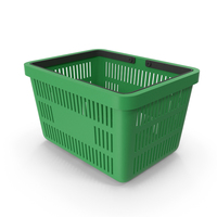Green Plastic Shopping Basket PNG & PSD Images