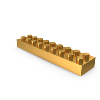 Building Toy Block 2×9 Lego Piece Gold PNG & PSD Images