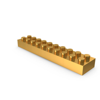 Building Toy Block 2×10 Lego Piece Icon Gold PNG & PSD Images