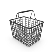 Black Metal Wire Shopping BAasket PNG & PSD Images