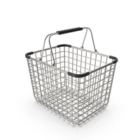 Metal Wire Shopping Basket Black Handle PNG & PSD Images