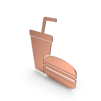 Bronze Fast Food Symbol Straight PNG & PSD Images