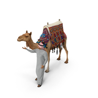 Arab Man With Camel In Cape Fur PNG & PSD Images