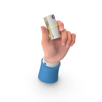 Euro 200 Note Roll Holding Hand PNG & PSD Images