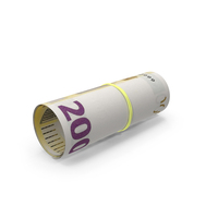 Few Euro 200 Notes Bill Rolled PNG & PSD Images