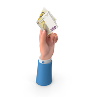Hand Holding Raise Euro 200 Notes Bill PNG & PSD Images