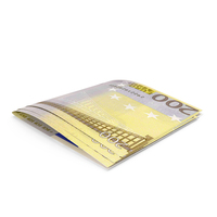 Money Two Euro 200 Note Folded PNG & PSD Images