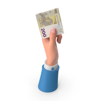 Rising Hand Holding Euro 200 Note PNG & PSD Images