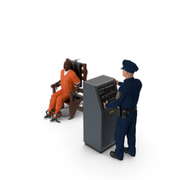 Prisoner On Electric Chair And Officer PNG & PSD Images
