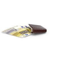 Brown Wallet Close Euro 200 Money Bill PNG & PSD Images