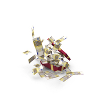 Gift Box Full Out Fly Euro 200 Money Notes PNG & PSD Images