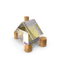 Home With Euro 200 Money Notes Currency Coins PNG & PSD Images