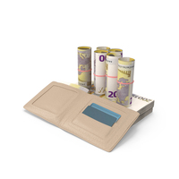 Leather Wallet Bill Euro 200 Money Rolls PNG & PSD Images