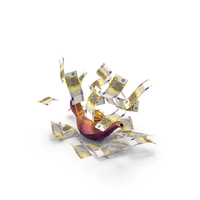 Magic Lamp Euro 200 Money Falling PNG & PSD Images