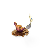 Magic Lamp Euro 200 Money Gold Coins PNG & PSD Images