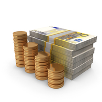 Tax Pay Euro 200 Money Notes Lots Gold Coins PNG & PSD Images
