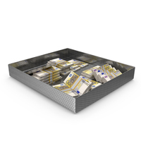 Tray With Euro 200 Money Lots PNG & PSD Images