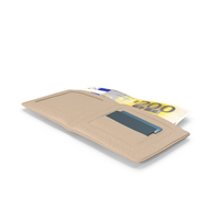 Wallet Cream Open Bill Euro 200 Money PNG & PSD Images