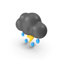 Night Time Thunderstorm Weather Icon PNG & PSD Images