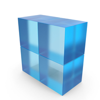 Blue Glass Primitive Shape Cube PNG & PSD Images