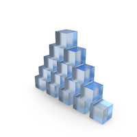 Blue Glass Primitive Shape Cubes Arranged PNG & PSD Images