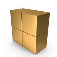 Gold Primitive Shape Cubes PNG & PSD Images