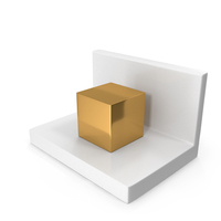 Golden Cube Box PNG & PSD Images