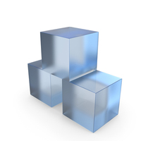Primitive Shape Cubes Arranged Three Glass PNG & PSD Images