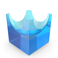 Blue Glasss Sphear Ball Cut On Cube Top PNG & PSD Images