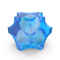 Glass Cube Primitive Corner Spherical Cut PNG & PSD Images