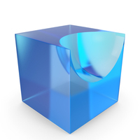Glass Intersection Primitive Cube Sphere Cut PNG & PSD Images