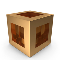 Gold Box Cut Cube Shape Primitive Shape PNG & PSD Images