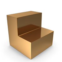 Gold Cube Corner Cut Shape PNG & PSD Images