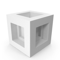 White Box Cut Cube Shape Primitive Shape PNG & PSD Images