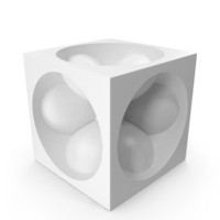 White Spherical Bubble Balls In Cube PNG & PSD Images